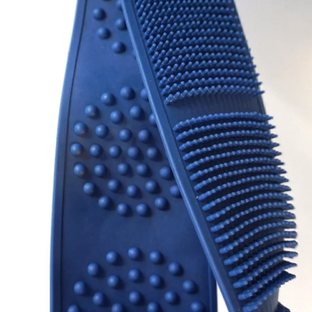 Silicone Back Scrubber Dual Sided Shower Bath Exfoliate Clean Massage